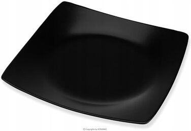 Набір посуду Konsimo для 6 осіб (18 предметів) - EPIRI: Сучасний сервіз з чорного матового стекопласту для сім'ї