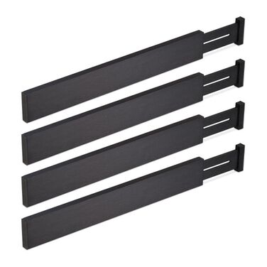 Relaxdays 4-Piece Drawer Dividers in Black