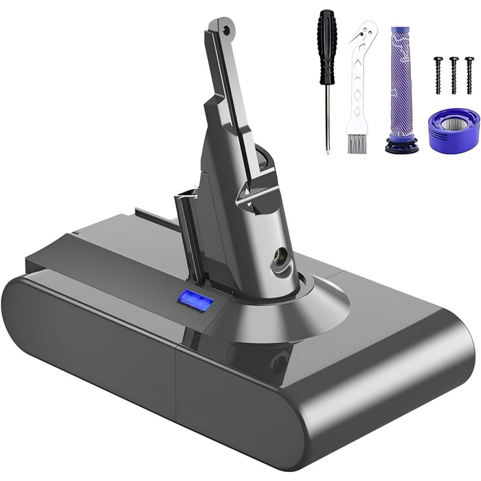 Акумулятор для пилососа Dyson V8 (6.0Ah) – замінник оригінального акумулятора Dyson V8, сумісний з моделями Absolute, Animal, Filter, Motorhead, Fluffy, V8-1