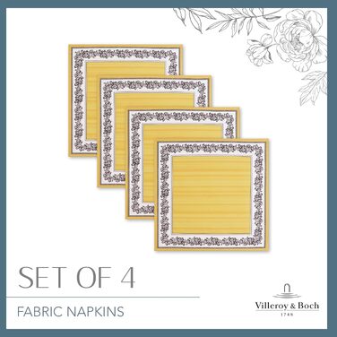 Villeroy & Boch Audun Oversized Cotton Cloth Napkins, 53.3 x 53.3 cm, Set of 4