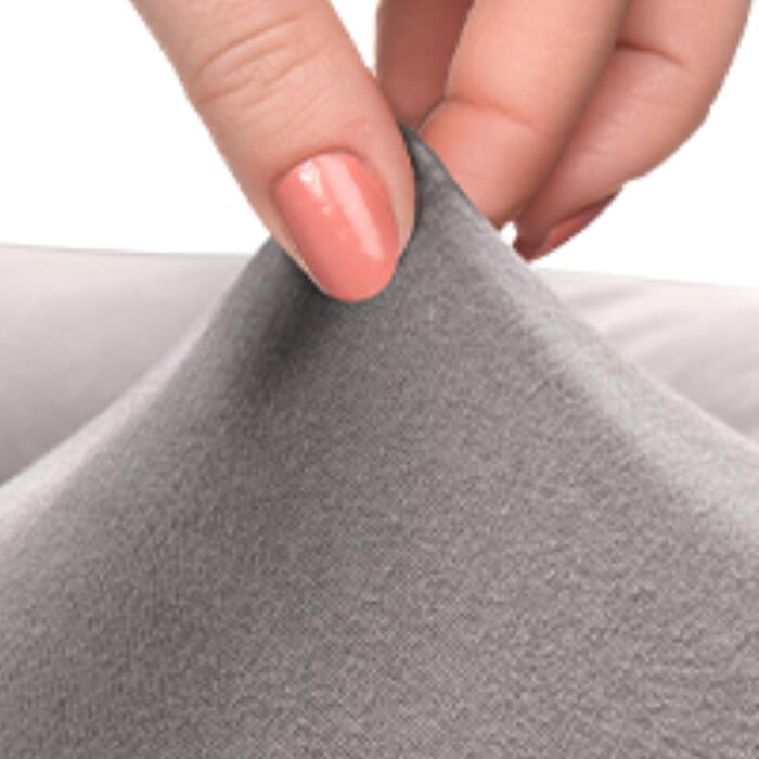 Подушка для вагітних та годування Sei Design XXL з муслінової обтяжки, ергономічна, для сну на боці, комфортна, 190x30 см, 100% органічна бавовна (джерсі сіро-сріблястий)