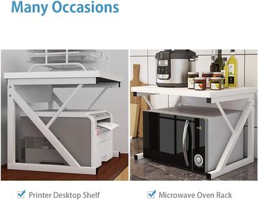 Поличка для мікрохвильової печі та кухонних приладів, органайзер для кухні (дуб/3 яруси) (білий/2 яруси)