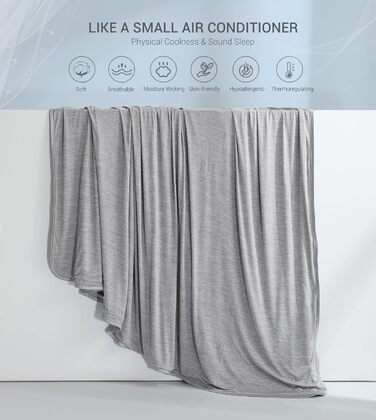 Охолоджуюча ковдра Marchpower Arc-Chill 3.0, 150x200 см (сіра) / 220x240 см - літня, для дому, дитяча, плед для дивана та подорожей