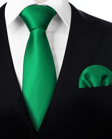 Краватка та нагрудний платок Enlision Solide - однотонні, різні кольори (D2 Зелений 3)