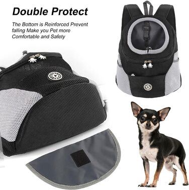 Рюкзак для собак та котів, переноска для тварин, чорний. Зручна переноска-рюкзак для подорожей та прогулянок на природі. Дихаючий дизайн, водовідштовхувальний дно.