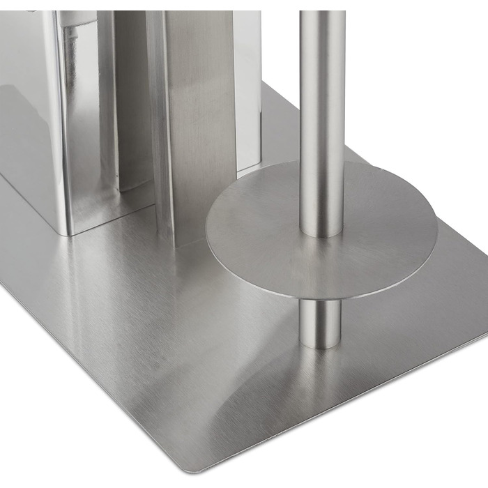 Набір для ванної кімнати Relaxdays з тримачем для туалетного паперу, щіткою для унітазу та підставкою, з полицею, 69x25x18 см, сріблястий