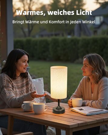 Світлодіодна настільна лампа EZVALO з сенсорним димером, акумуляторна (4000mAh), USB-C, тепле світло 2700K, чорна - 1 шт.