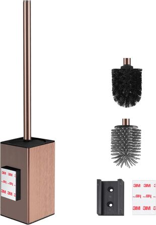 Настінна щітка для туалету DAZI з кріпленням без свердління, нержавіюча сталь, сучасний дизайн, знімний внутрішній стаканчик, золотий/рожевий золотий колір