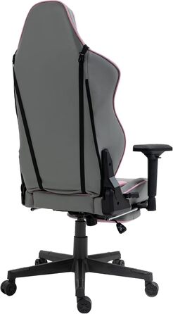 TRISENS Gaming Chair Racing Style Chair with Sports Seat and Ergonomic 4D Armrests, Color: Light Grey/Pink Light Grey / Pink