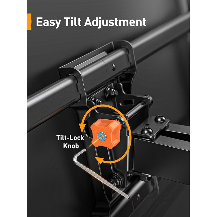 Кріплення для телевізора Perlegear PGLF8: 42-90 дюймів, до 68 кг, подвійні шарніри, регулювання, нівелювання, VESA 600x400 мм