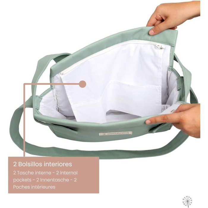 MIMUSELINA Diaper Bag for Strollers, practical and functional design, zipper and adjustable strap, diaper bag for walks with your baby