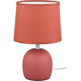 Стійлова лампа Reality Leuchten Malu R50802667 з керамічним цоколем та тканинним абажуром, 1xE14 (Оранжева)