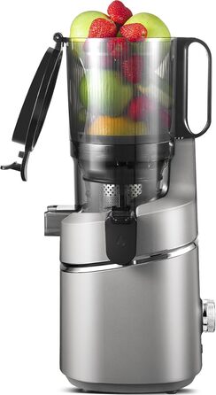 AMZCHEF 250W Automatic All-in-One Juicer, 135MM Opening and 1.8L Juicer for Vegetables and Fruit, Slow Juicer Winner with Triple Filter - Grey