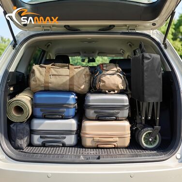 Універсальний садовий візок-трансформер Samax Bollerwagen 200кг (чорний/м'ятний), 2-в-1 з лавкою, складаний, для саду, пляжу, без спинки