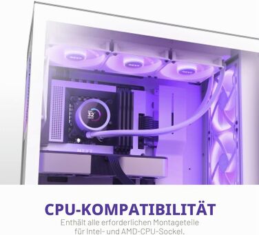 Рідинне охолодження процесора NZXT Kraken 280 RGB (2023) з LCD-дисплеєм, 280мм, чорний