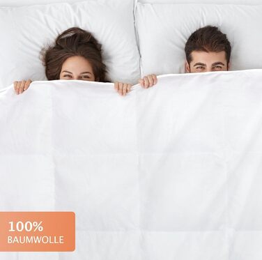 Ковдра з пуху Mayaadi Home 135x200 см, 2000 г, 70% гусиний пух, 30% перо, 100% бавовна, антиалергенна, вироблено в Європі