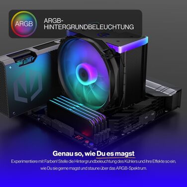 Система охолодження CPU Endorfy Fortis 5 Black ARGB з вентиляторами 140 мм та 120 мм, підтримка AM4, AM5, LGA1700, LGA1200