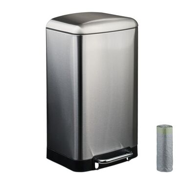Relaxdays Kitchen Trash Can 30 Liter with Trash Bags