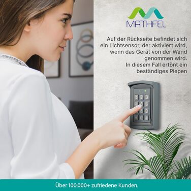 Розумний електронний замок MATHFEL із кодовою панеллю та RFID, для вхідних дверей, зовнішній, IP66, автоматичний доступ