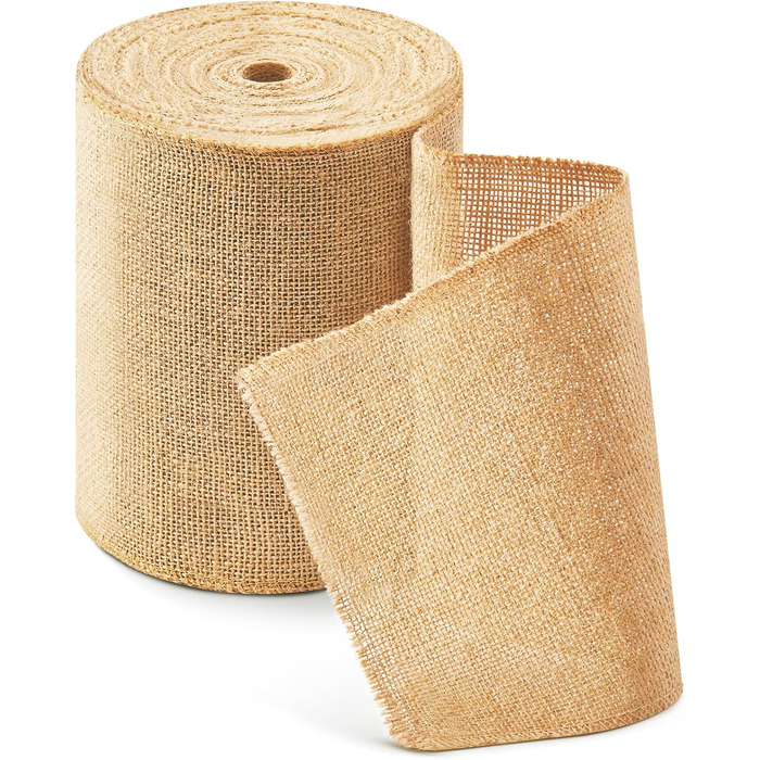HEETA Jute Table Runner Table Band Natural, Jute Band Table Runner Fabric by the Meter 20cm Wide, Cuttable for Various Desk Sizes, Table Decoration for Garden Party, Wedding, 20m Roll