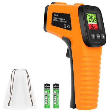 Інфрачервоний термометр HOTUT, безконтактний лазерний пістолет для вимірювання температури -58°F~1022°F (-50°C~550°C), з термометром для м'яса, для приготування їжі/барбекю/промисловості, НЕ для вимірювання температури тіла людини