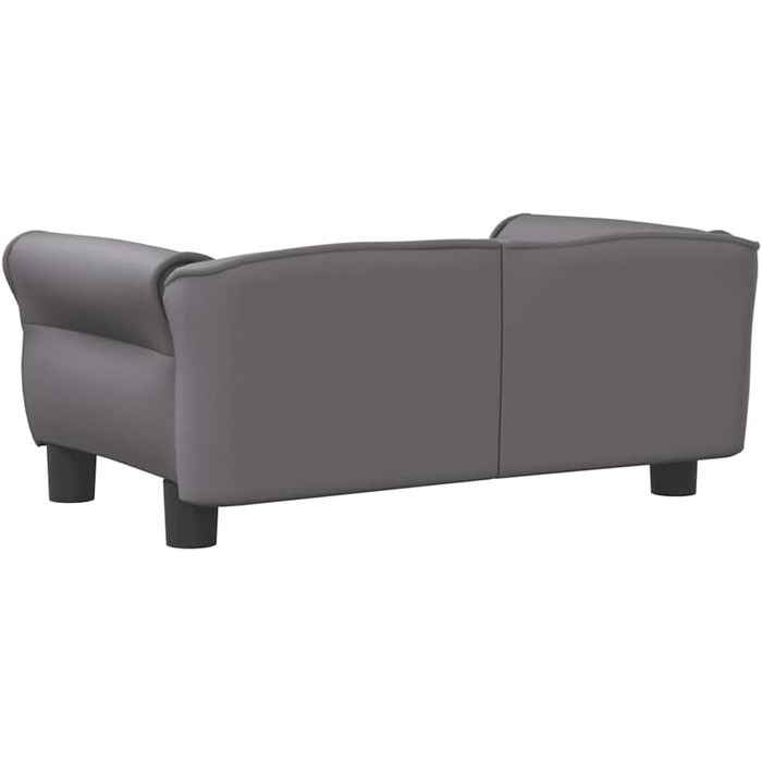 Крісло-ліжко для собак, м'яке ліжко для тварин, лежанка для маленьких собак та котів, сіре штучне шкіряне, 70 x 45 x 30 см