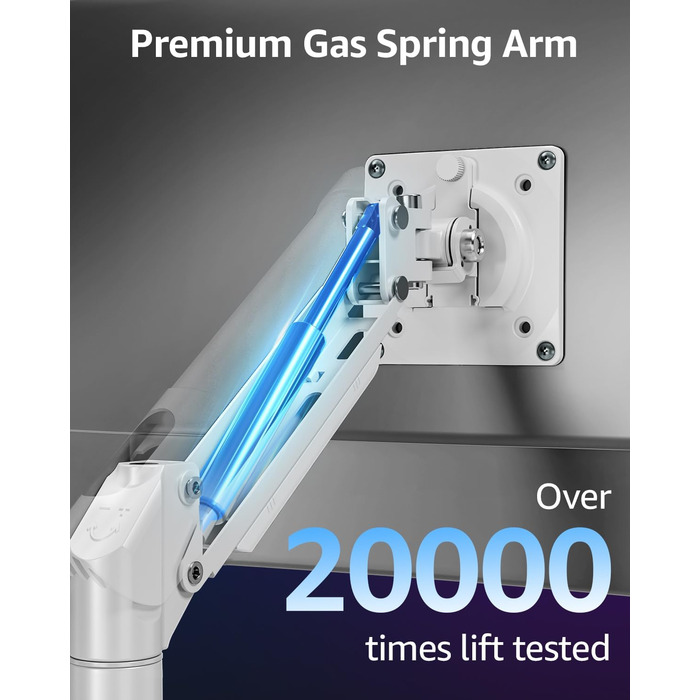 Кріплення для монітора ELIVED EV6012W: підставка для 2 моніторів (13-32 дюйми, 2-9 кг, VESA 75/100mm, регульована, білий)