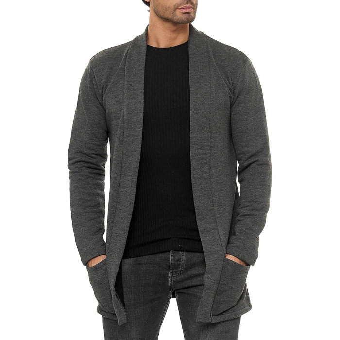 Кардиган чоловічий Redbridge, жакет, світшот, сако, довгий крій, XL, сірий