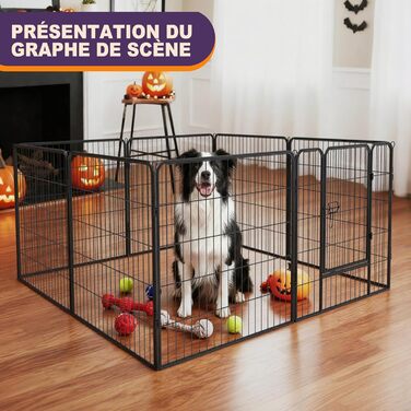 Металевий вольєр для цуценят та собак, 12-секційний загін, висота 60 см, для собак та цуценят