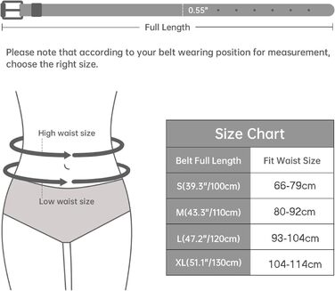 LEACOOLKEY Набір з 4 тонких шкіряних жіночих ременів для суконь та джинсів з золотою пряжкою (100 см) - чорний, коричневий, синій, бежевий