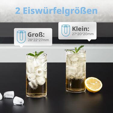 Машина для приготування льоду COMFEE' RCI12BL1EU(E) – чорна, 8 кубиків за 6 хвилин, 12 кг/24 год, 1.3л резервуар, самоочищення, компактний дизайн, з лопаткою та кошиком для дому