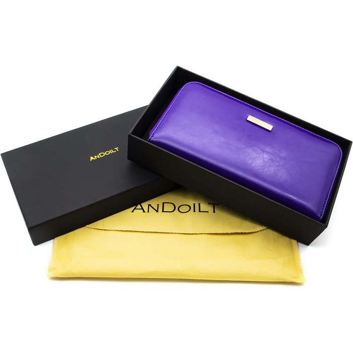 Жіночий гаманець ANDOILT з натуральної шкіри, великий, з RFID захистом, для карток і грошей