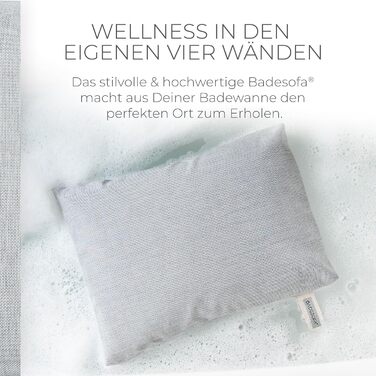 Bathtub | Revolutionary Comfort for Bathtub, Shower & Whirlpool | Washable & Quick-Drying Bath Cushion in | Wellness Bathtub Accessories Handmade in EU (Gray, Seat Cushion)