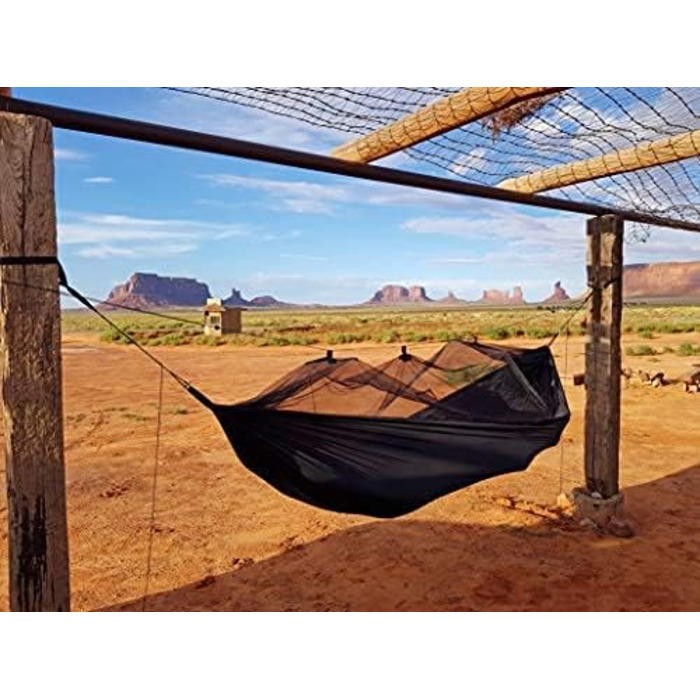 Ультралегка гамак AMAZONAS Moskito Traveller EXTREME з антимоскітною сіткою, 275x140 см, до 200 кг, чорний