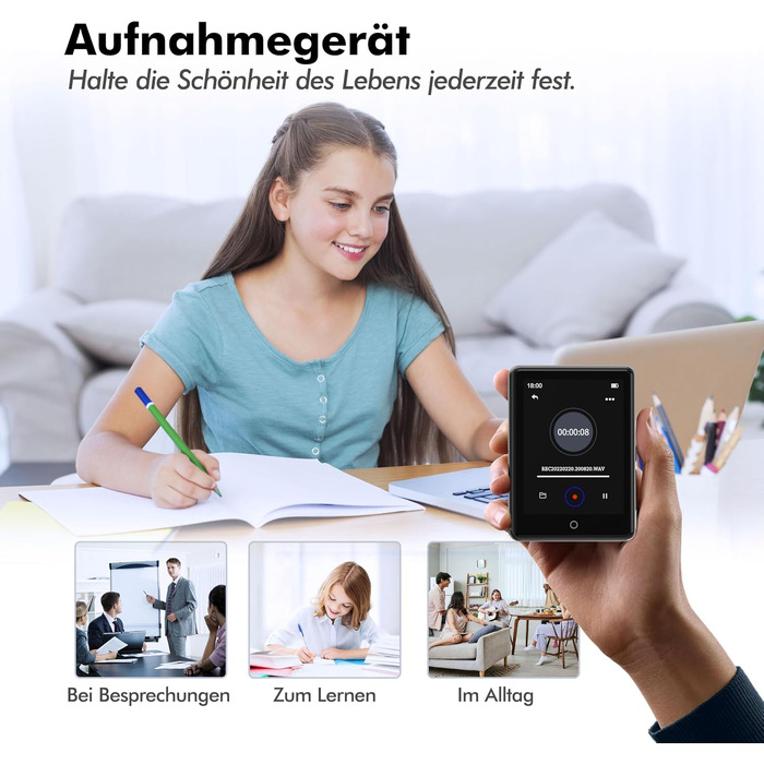 Дитячий MP3-плеєр з Bluetooth 5.3 та динаміком, 2.8