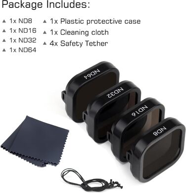 Фільтри для GoPro Hero 13: Набір ND/CPL для підводної зйомки (4 шт.)