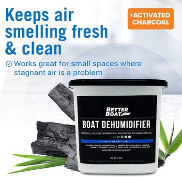 2 Pack Boat Dehumidifiers Moisture Absorbers & Odor Remover for Musty Damp Smell | Basement Closet, Home, RV, or Boat