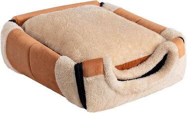 Hollypet Cat Bed, Small Dog Bed, 2-in-1 Foldable Plush Pet Bed for Cats & Small Dogs, Cozy and Soft Pet Cave Bed for Indoor Outdoor, (Orange Brown)