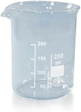 6 x 250ml Beakers made of heat-resistant borosilicate glass, graduated, with spout, low form * Measuring cups, beakers, laboratory glass, laboratory beaker *