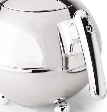 Bredemeijer round, pot-bellied, double-walled stainless steel teapot, 1.2 liters with chrome-colored handle
