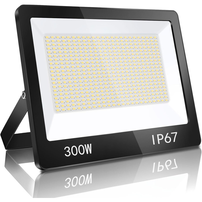 YIQIBRO LED Flood Light Outdoor, IP67 Waterproof Floodlight, 10000LM 6500K Cool White Super Bright LED Spotlight Outdoor Floodlight for Warehouse, Garden, Garage, Yard, Parking Lot (300W)