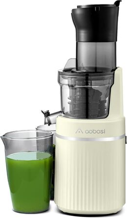 Соковижималка Aobosi Slow Juicer з реверсом, електрична, 80 мм отвір, для овочів та фруктів, 2000 Вт, тиха, BPA Free, жовта