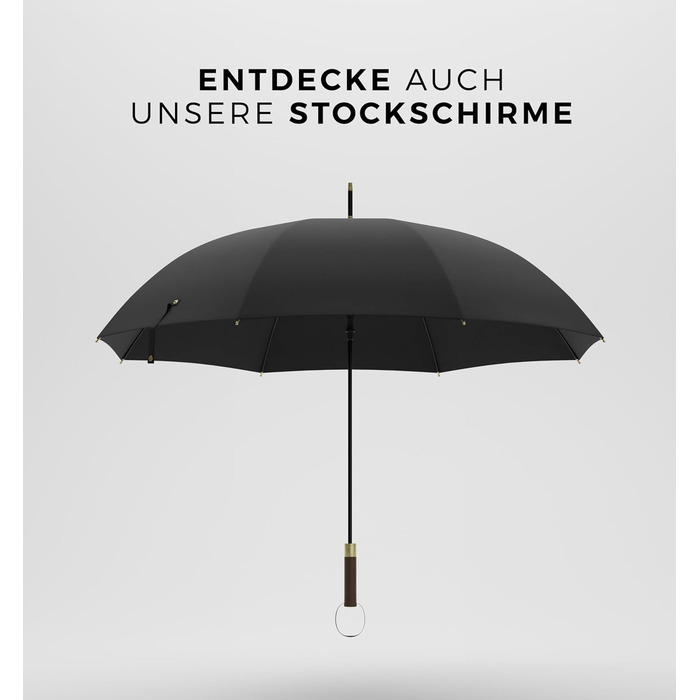 Sapor Design Premium Umbrella with Lotus Effect | Stormproof, windproof, open/close automatic | Elegant & stylish umbrella | Stylish compact umbrella (Umbrella) | ICONIC Black - Iconic
