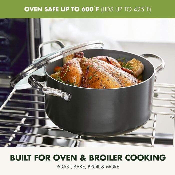 GreenPan Valencia Pro 16-Piece Cookware Set with Harteloxed, Healthy, Ceramic Non-Stick Coating, PFAS-Free, Induction, Dishwasher Safe, Oven Safe, Gray Cookware Set