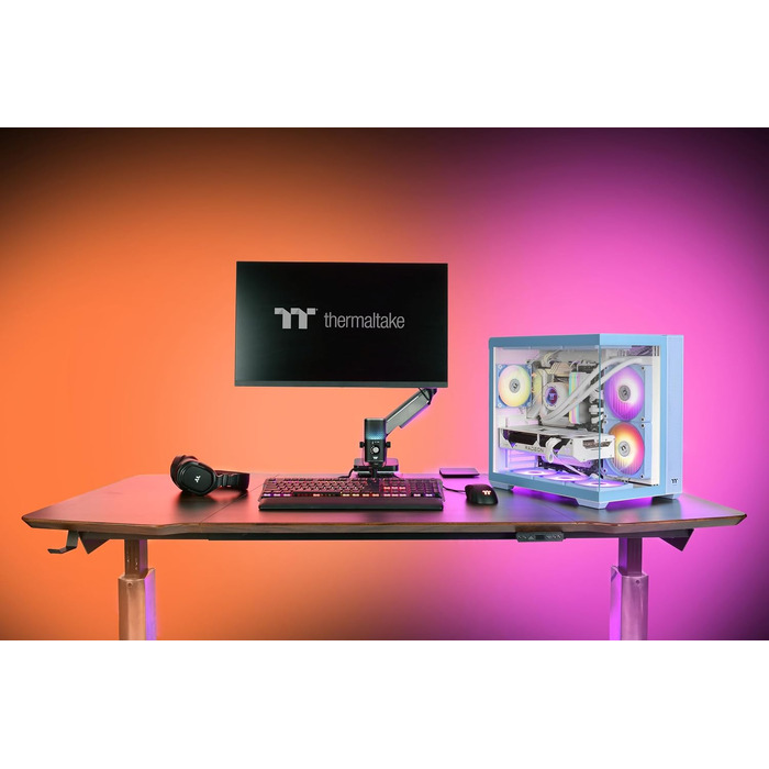 Корпус для ПК Thermaltake View 380 TG ARGB Mid Tower, 25 Years Hydrangea Blue Limited Edition, блакитний