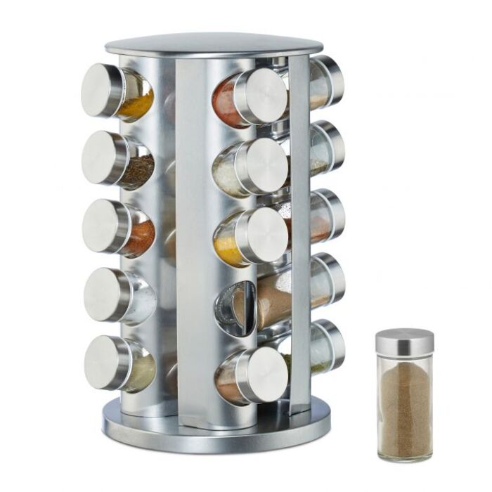 Relaxdays Spice Carousel with 20 Jars