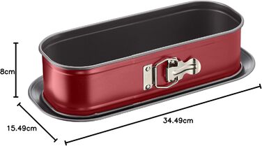 Форма для випічки Tefal Delibake з кришкою, 30x11 см, червоно-сіра - антипригарна форма для кексів та пирогів