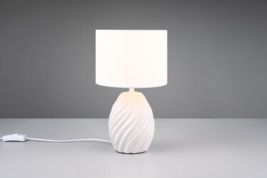 Торшер Reality Leuchten Melva R51771031 з керамічним цоколем та абажуром з тканини - білий матовий, патрон E14