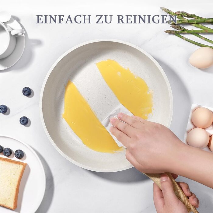 Гіпп Сковорода керамічна 24 см з антипригарним покриттям, для всіх типів плит, без PFOA/PFOS, біла