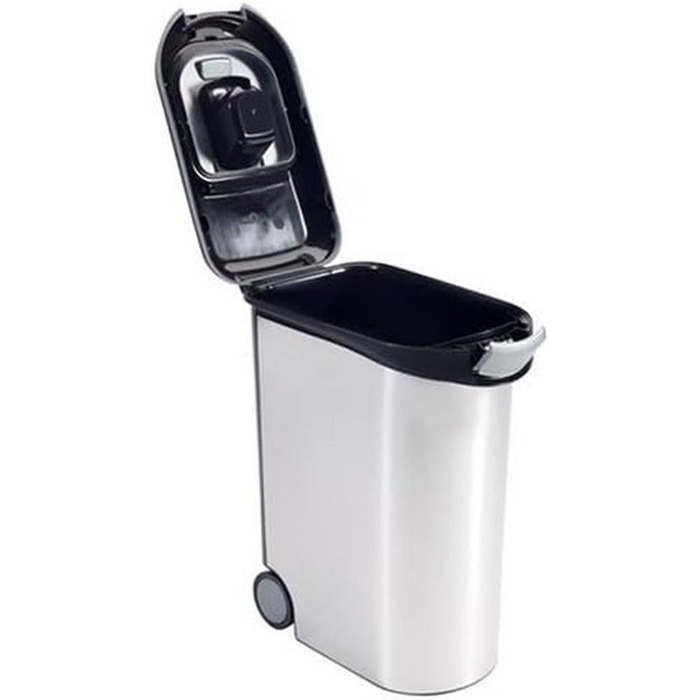 Контейнер для корму Curver Tier-Futter-Container 20 кг, 54 л, чорний/сріблястий, з роликами